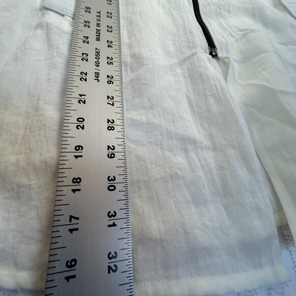 Fridaze Linen Redefined Mandarin Collar Side Button Zippered Tunic Size XL White - Picture 9 of 9